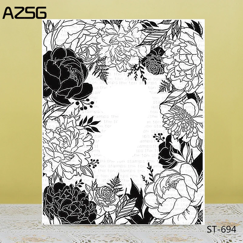 

AZSG Peony Flowers Clear Stamps For DIY Scrapbooking Decorative Card making Craft Fun Decoration Supplies 11x16cm