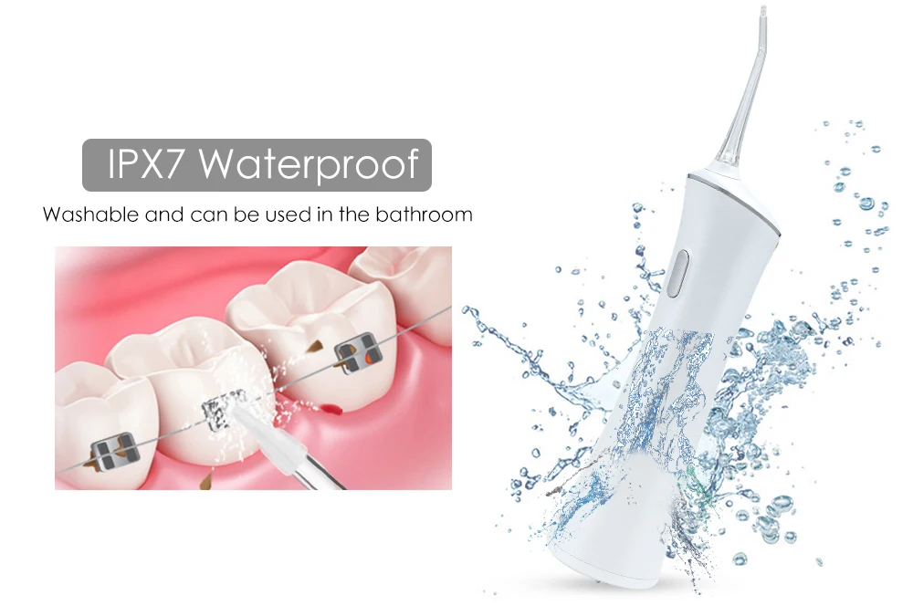 Portable Electric Oral Irrigator Rechargeable Water Floss Tooth Washing Tool