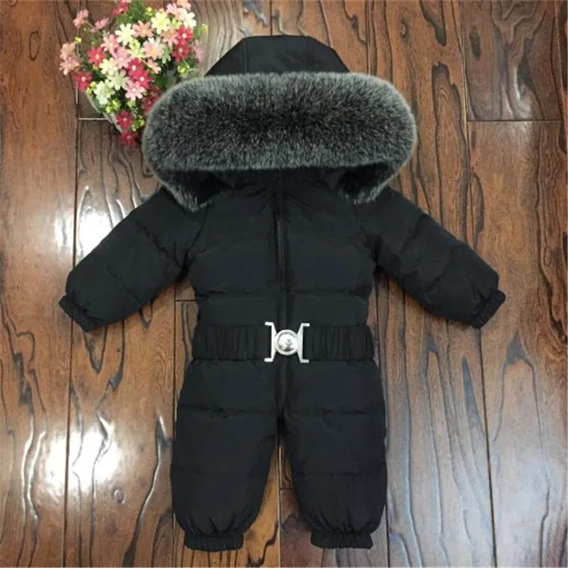 Children Winter Rompers Natural Fur Kids Down Jumpsuits Toddler Boys Girls Overalls Infant Baby Clothes Clj032 Children Winter Rompers Natural Fur Kids Down Jumpsuits Toddler Boys Girls Overalls Infant Baby Clothes Clj032