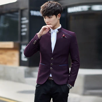 

2020 new men suit blazer Autumn high-quality men suit jacket Red Blue jackets and coats
