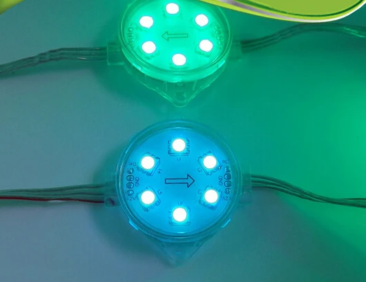 US $207.74 100pcs UCS1903WS2811 IC 40mm LED Full Color Pixel Modules DC12V Outdoor IP68 5050 6leds RGB LED Modules