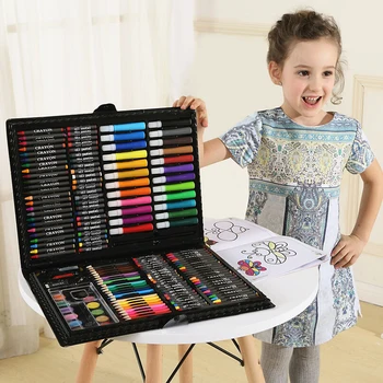

MINOCOOL 168 PCS Rollerball Pen/ Colorful Pencil/ Wax Crayon and Oil Painting Brush Children Drawing Tool Set Art Drawing Toys