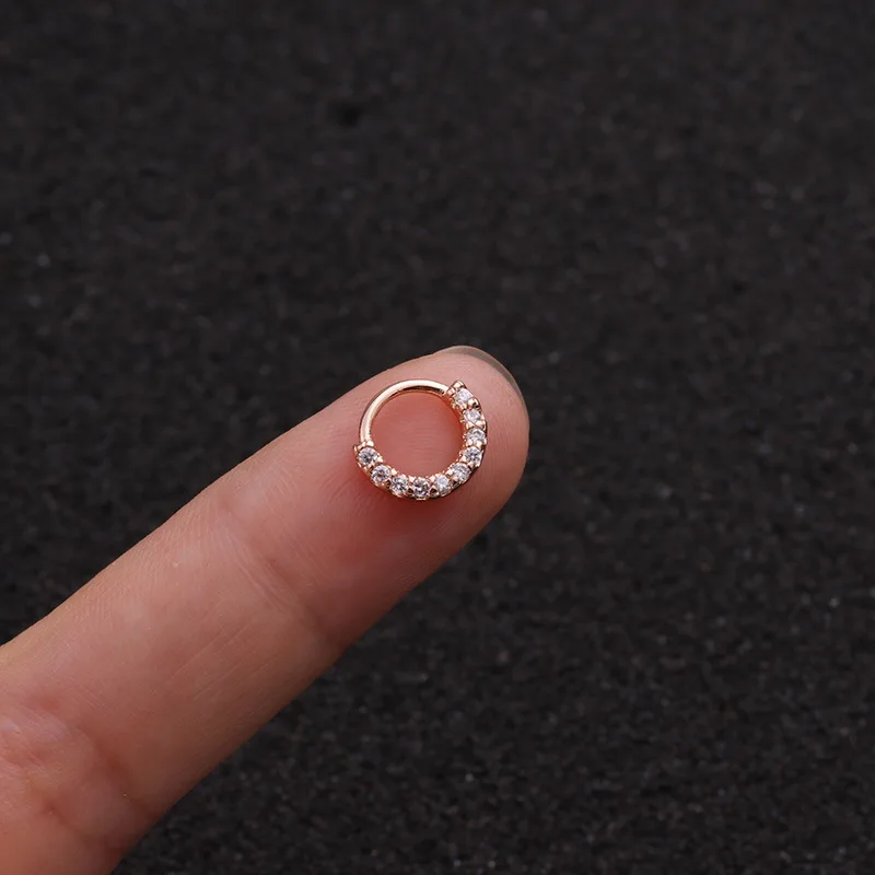 1PC 6-10mm Cz Nose Hoop Nostril Ring Flower Helix Cartilage Tragus Earring 20gx8mm Cz Cartilage Huggie Hoop Earring Jewelry - Image 5