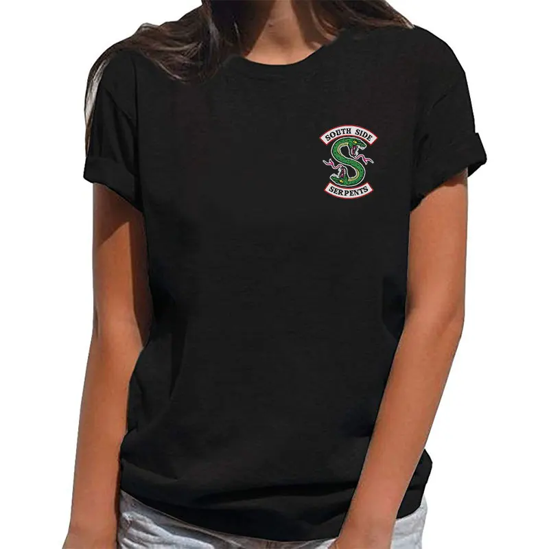 

Fashion Summer Women T-Shirt Top Harajuku Print South Side Serpents Vogue Black Tops Harajuku Shirt T Shirt Casual Tops Femme