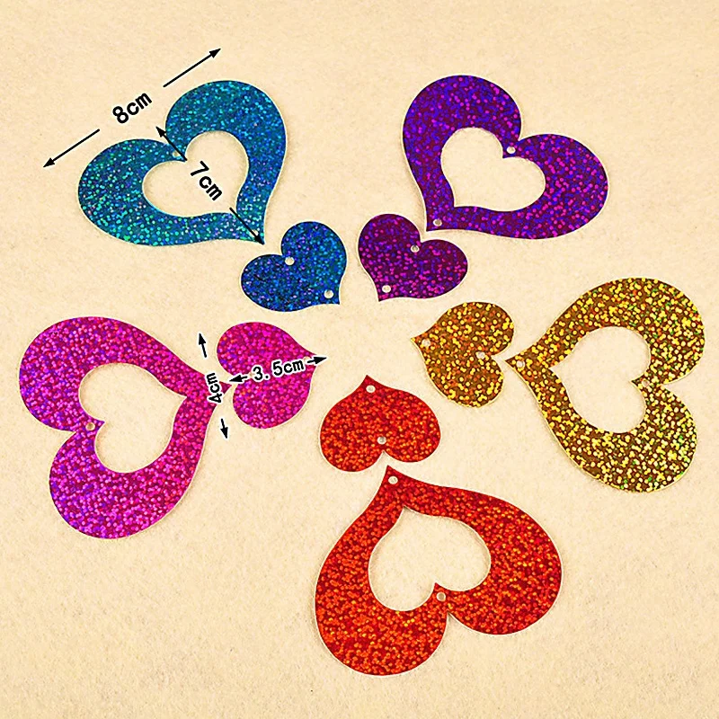 100pcs Heart Laser Sequins Balloons Pendant Helium Balloon Accessories Wedding Decoration Party Marriage Valentines Day Decor (2)