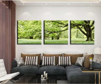 

3 Panels Frameless pictures on canvas diy digital oil painting by numbers home decoration unique gift craft paint Green Trees