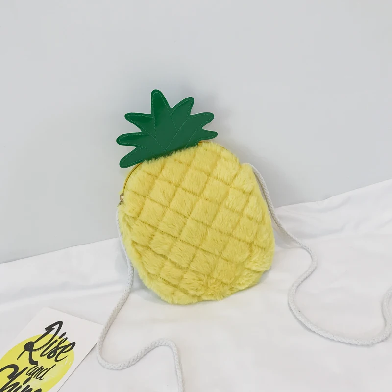 JANESPRI Women Velour CrossBody Bags Pineapple Shaped Box Female Handbags Messenger Bag for Girls Lady Cute Shoulder Bags Bolsas (36)