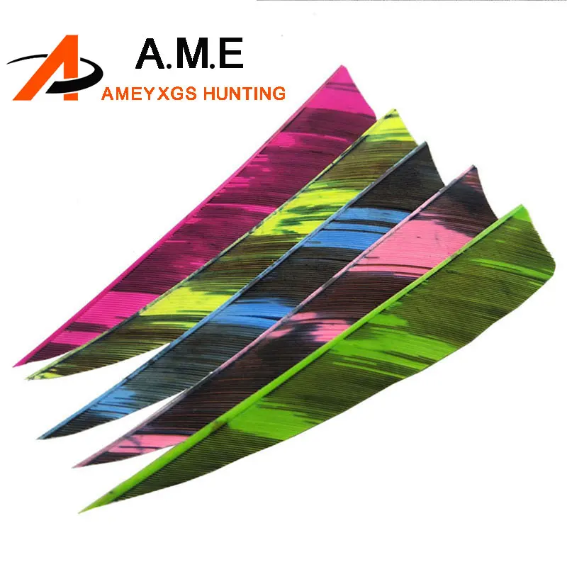 

50 pcs 4 inch Arrow Feather Shield Natural Turkey Feather Archery Bow and Arrow Accessories Handicraft Fletching for Hunting