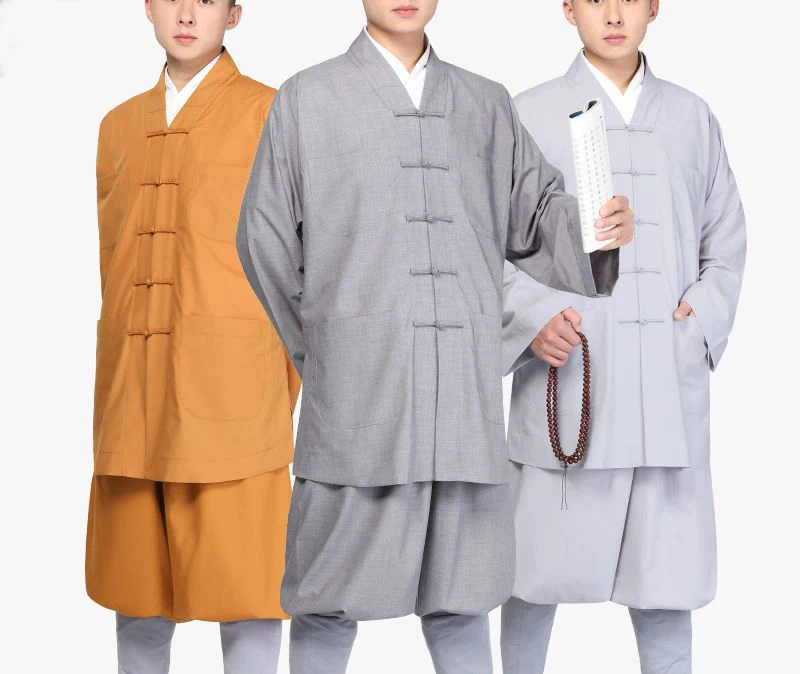Unisex Buddhist Shaolin Monk Kung Fu Clothing Zen Suits Lay Meditation