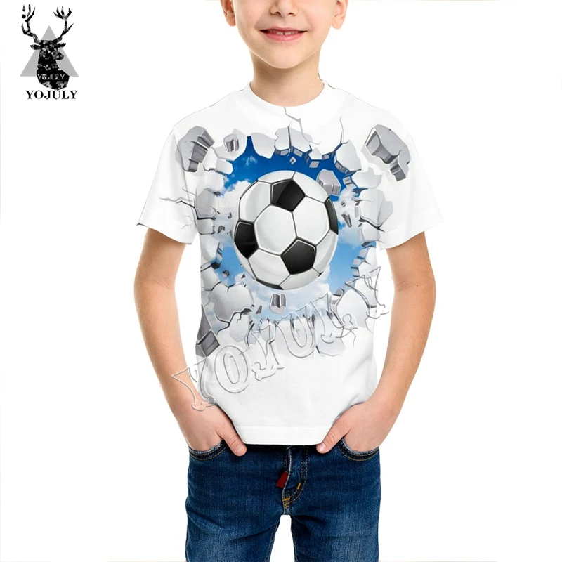 

YOJULY 3D printing Harajuku football T shirt Baby boys O-neck tees kids Clothing children Fashion Casual t shirts Pullover Y96