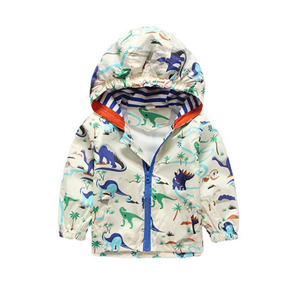 

Stylish Baby Boys Jackets Children Kids Coat Windbreaker Winter Autumn Clothes Hooded Dinosaur Printed Boys Outerwear 1-5Y