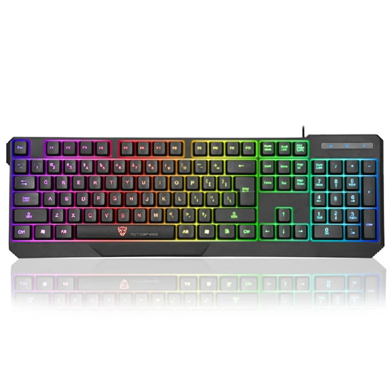 

104Keys USB Wired Gaming Keyboard with 7 Colors LED Rainbow Backlit Gaming Esport Keyboard for PC Laptop desktop