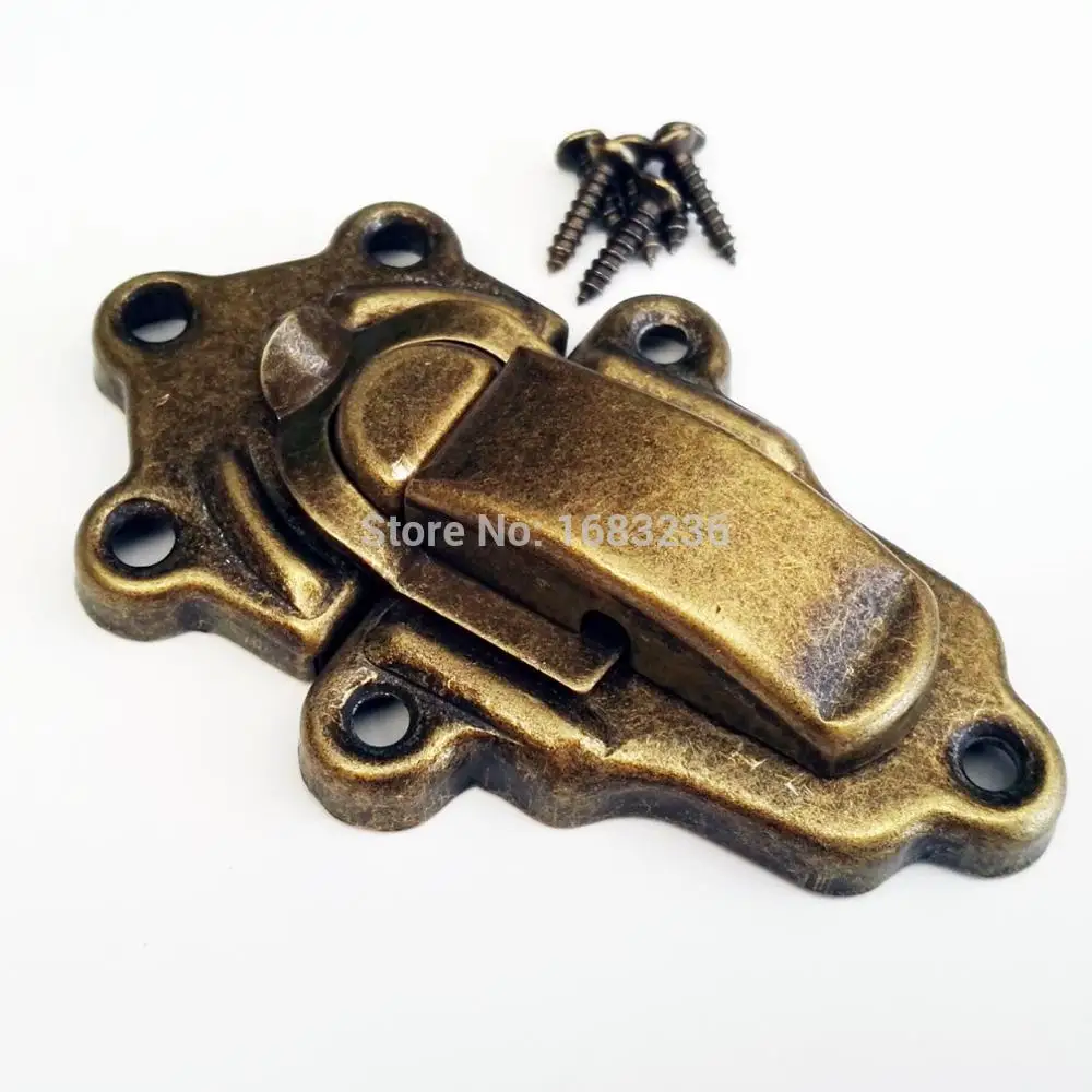 2pcs Large Antique brass Vintage Heavy Duty Trunk Toggle Catch Jewelry
