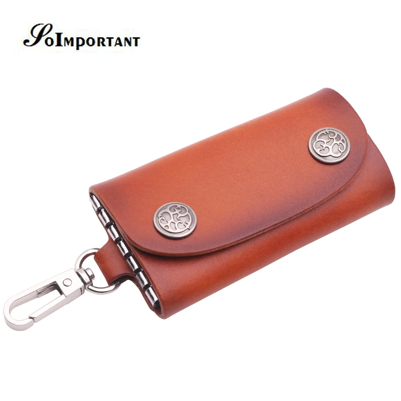 Женский Винтажный чехол для ключей из натуральной кожи|keychain pouch|key casecar key case |