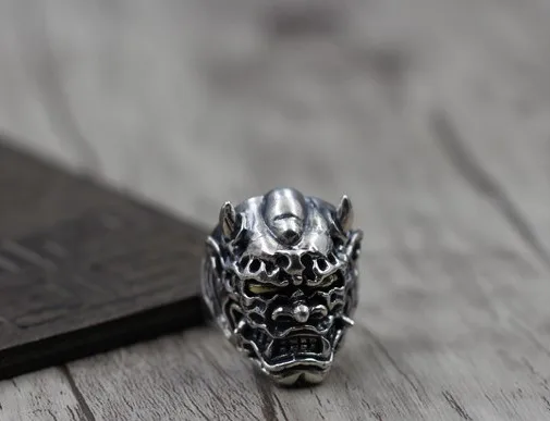 

Evil Oni Noh Hannya Ring 925 Sterling Silver With an open end