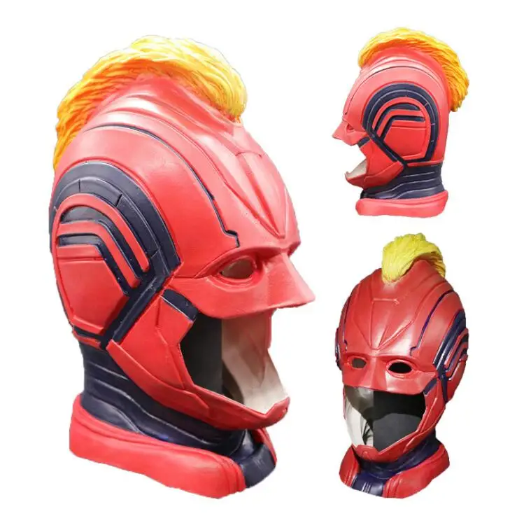 2019 Avengers Endgame Superhero Captain Marvel masks Carol Danvers Cosplay Accessories Props Surprise Lady Latex Headwear
