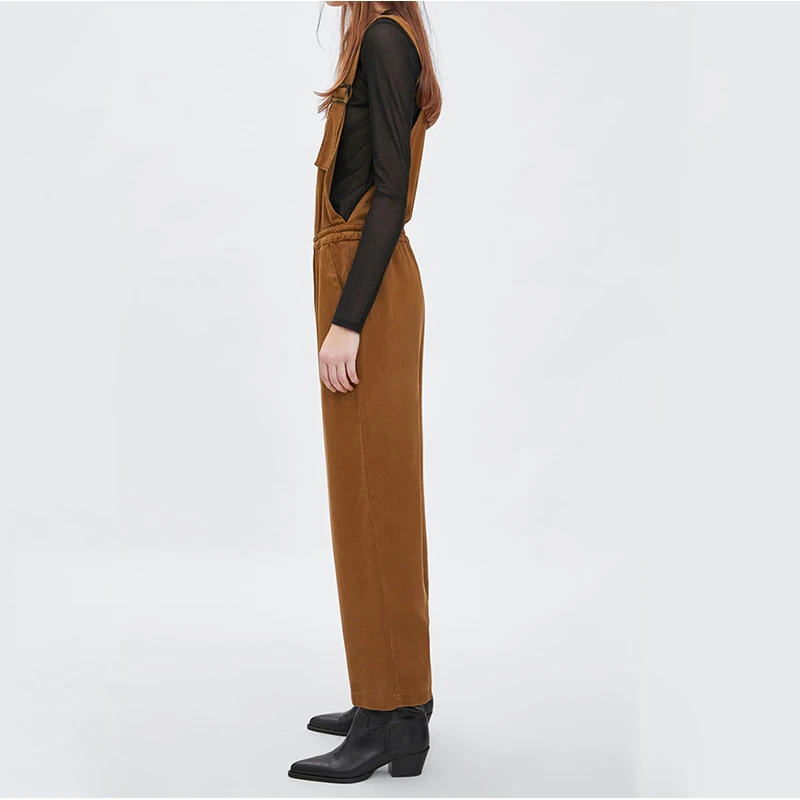 Europe and the United States spring new wide leg pants loose casual jumpsuit solid color sling waist pants ST-2969001 Europe and the United States spring new wide leg pants loose casual jumpsuit solid color sling waist pants ST-2969001