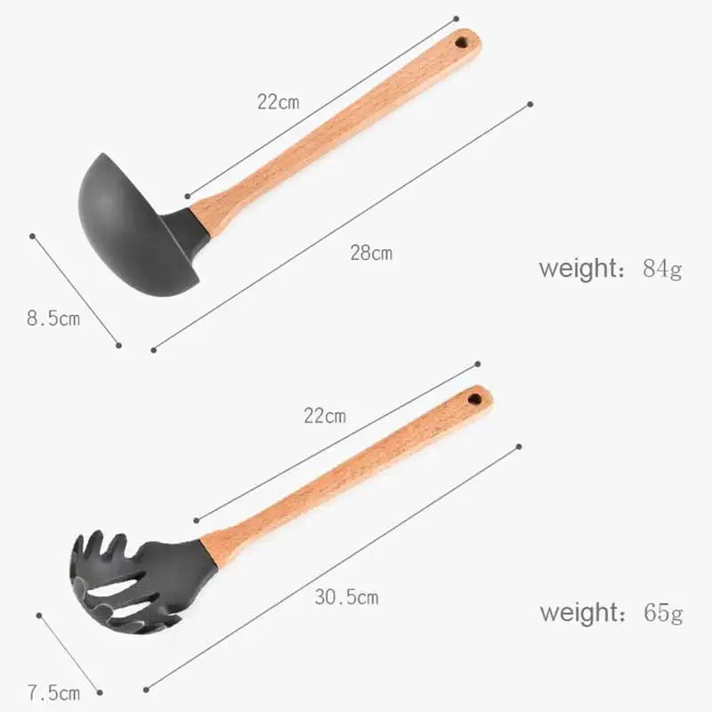8 шт. набор деревянная силиконовая лопатка термостойкая суповая ложка ПОСУДА антипригарная специальная кухонная лопатка кухонные инструменты для приготовления пищи