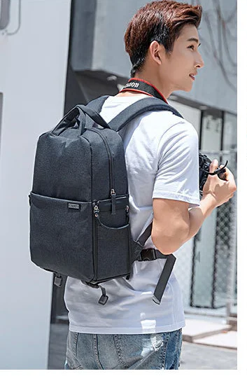 Caden Dslr камера сумка для Canon водонепроницаемый Mochila Fotografia рюкзак женский мужской повседневный модный фото рюкзак для DSLR камеры - Цвет: Темно-серый