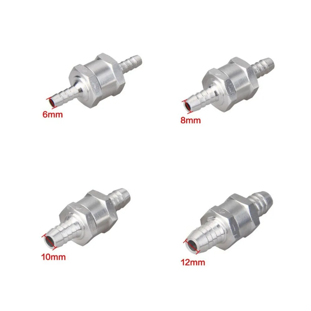 2 шт 8 мм хромированный алюминиевый безвозвратный односторонний клапан для масла, топлива, бензина, дизельной воды