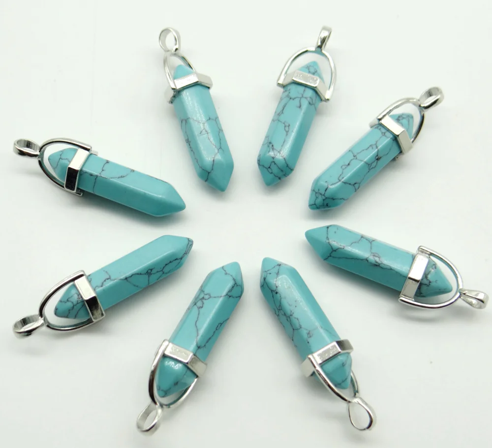 100 шт Природный золотоносный песок камень кварц кристалл Агаты Turquoises Column колонна кулон для DIY для изготовления украшений ожерелья
