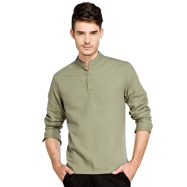 Buy Casual Retro Shirts Men Cotton Linen Designer