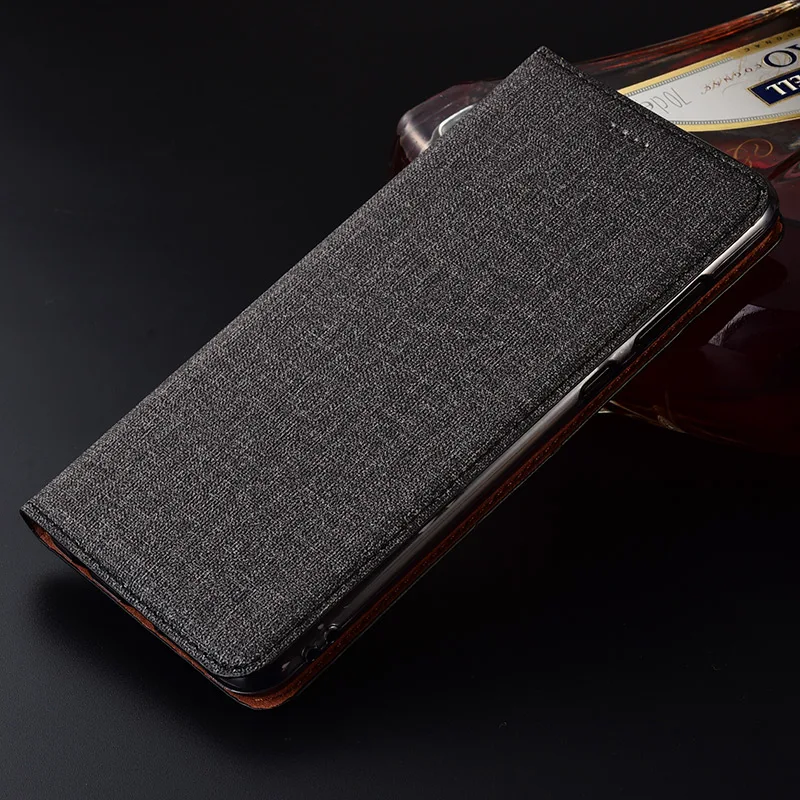 Чехол-книжка с подставкой для zte Nubia Z11 Mini S Max, чехол из хлопковой льняной кожи, дизайнерский чехол для телефона - Цвет: Черный