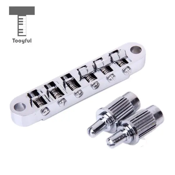 

Tooyful Zinc Alloy Chrome Electric Guitar Bridge With 2 Silver Tone Mounting Studs for Guitar Musical Accessories
