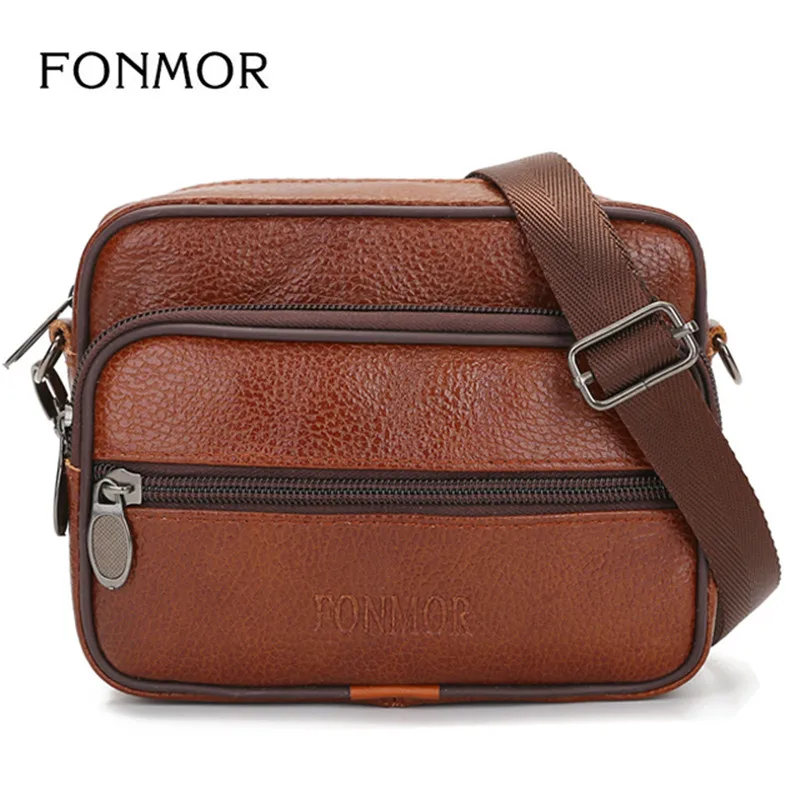 

FONMOR 2018 New Large-Capacity High-Quality Fashion Wild Men's Genuine Leather Shoulder Messenger Bag Men's Handbag