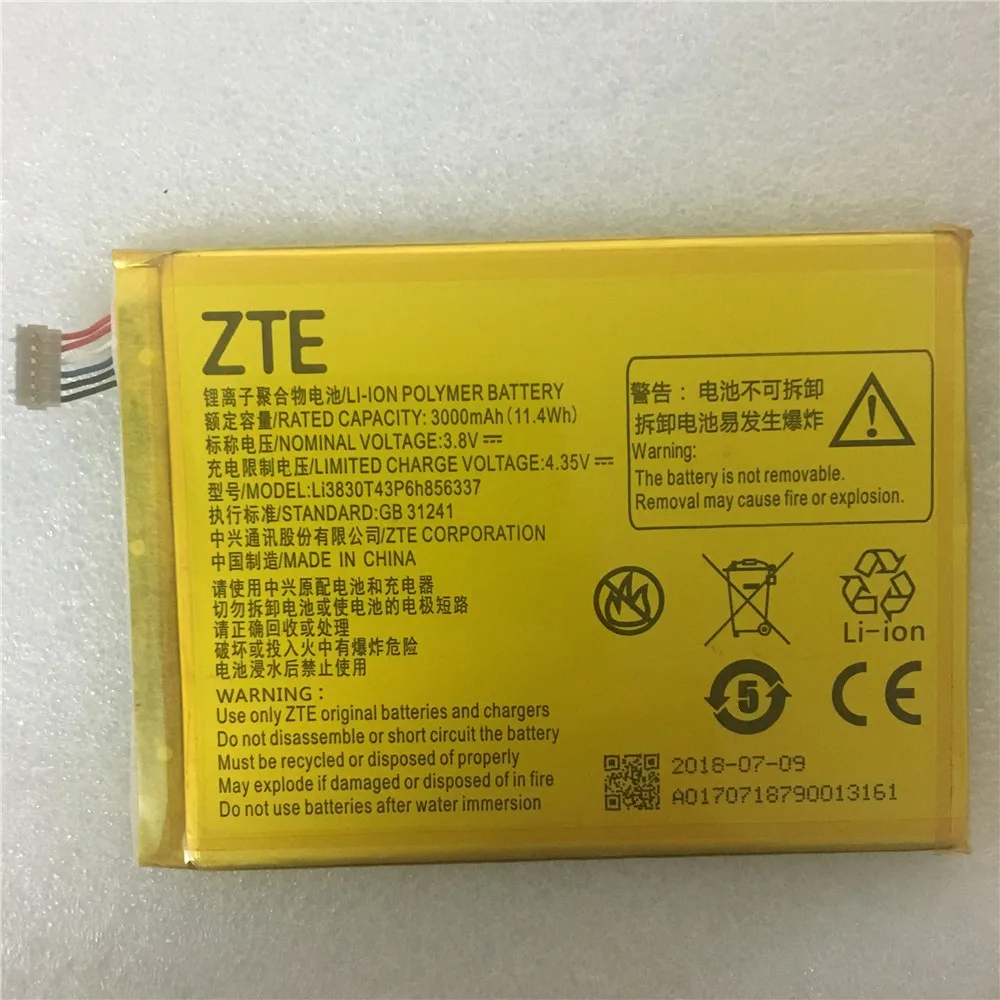 

Original For ZTE Li3830T43p6h856337 phone battery For ZTE Blade S6 Lux Q7/-C G719C N939St V5 Pro N939ST N939SC N939SD Battery