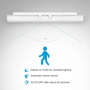 

Auto Motion Sensor LED Night Light DC5V Under Cabinet Light With Hook AA Battery Powered Night Lamp For Closet/Cabinet/Wardrobe