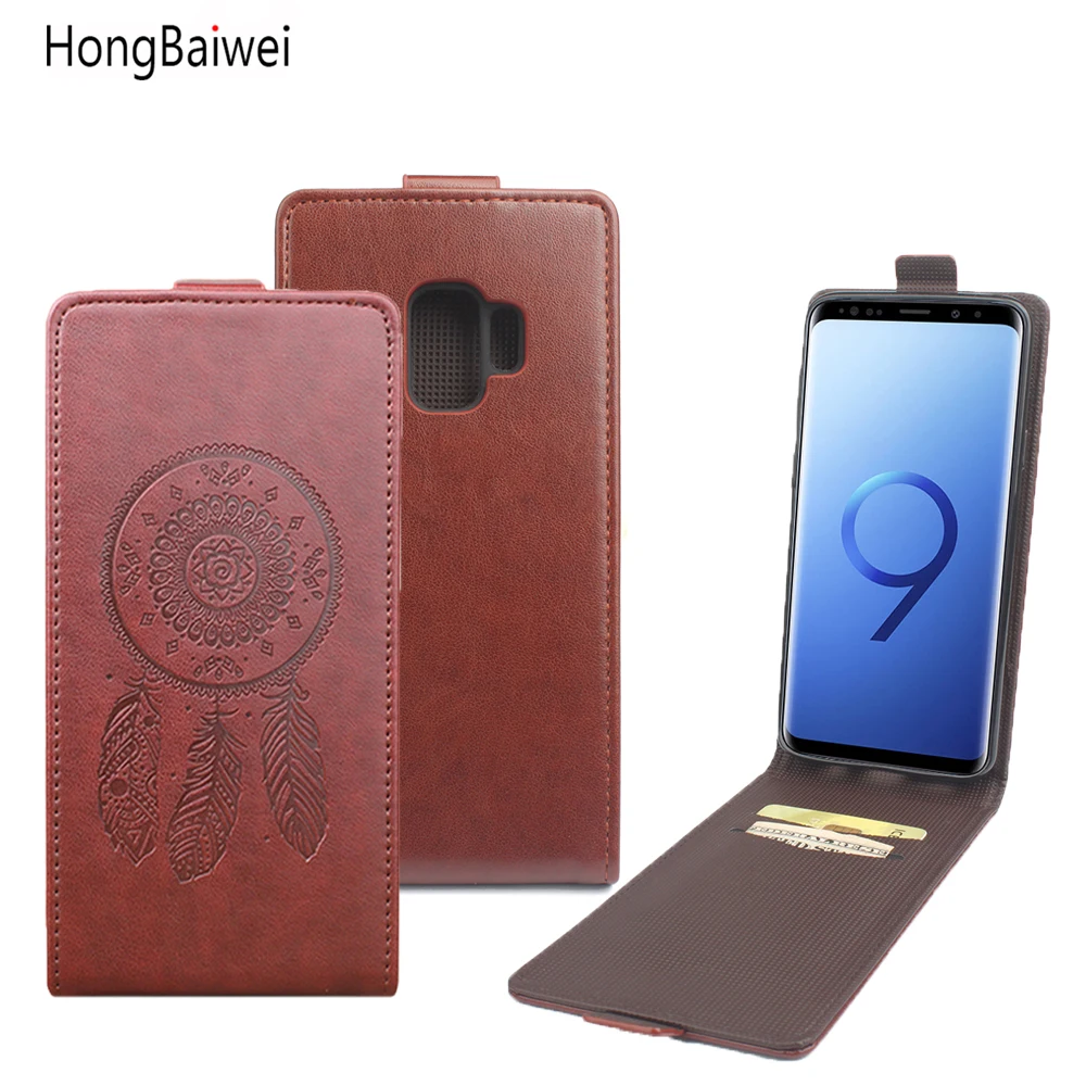 

HongBaiwei for Samsung Galaxy S9 Flip Case Fashion Embossed Leather Cover Case for Samsung Galaxy S9 5.8'' Vertical Back Cover