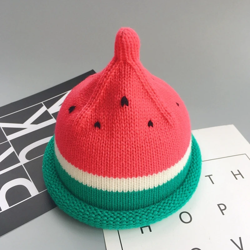 Fashion Mother & Child Baby Warm Winter Knit Beanie Fur Hat watermelon Cap and  Lei feng's Hat  6-28M Age Baby Kids Favorite (3)