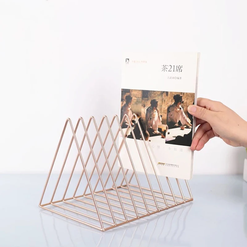 الشمال مثلث بسيط المطاوع الحديد سطح المكتب تخزين الرف الرف ملف مجلة غلاف مكتب رف منظم قرطاسية حامل