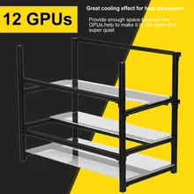 Professional Open Air Stackable Mining Rig Case Frame Support Up To 12 GPU Miner Rack Bracket