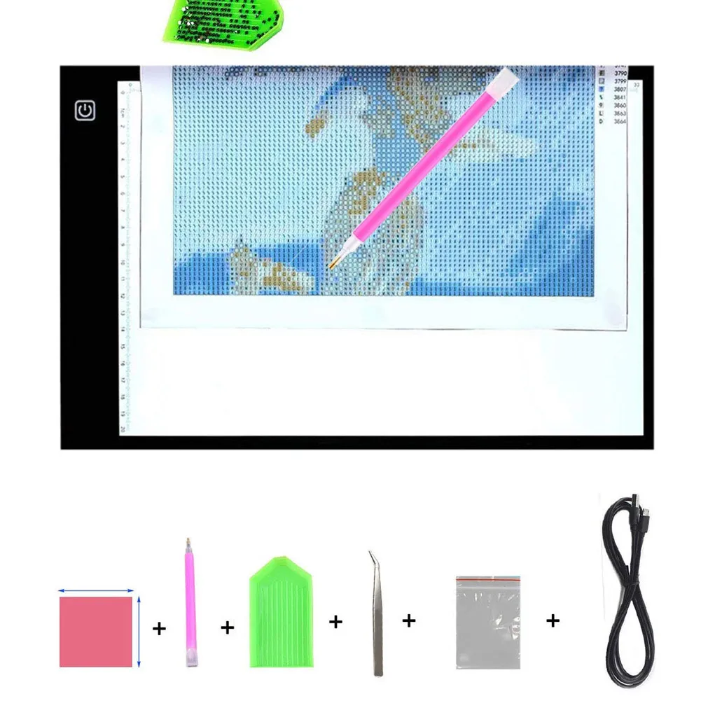 

Hot Diamond Painting Pad Board LED Light Board Ultrathin Dimmable Pad for Rhinestone Painting MDD88