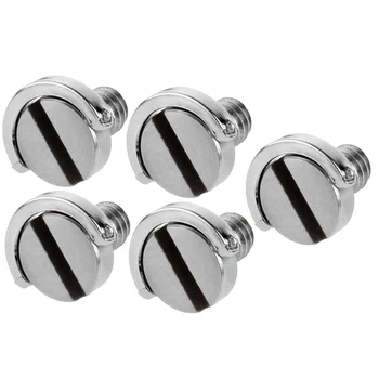 

5 pcs Stainless Steel D Shaft D-ring 1/4" Mounting Camera Screw for Camera/Tripod Monopod/Quick Release (QR) Plate