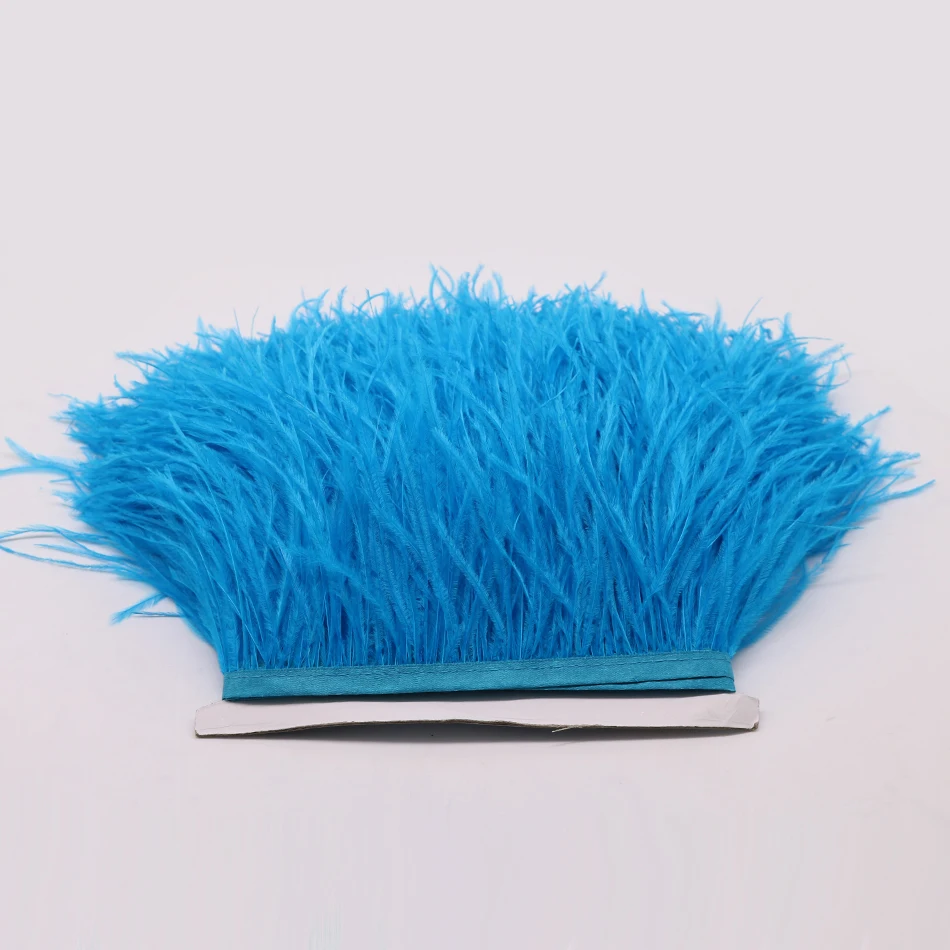 6 lake blue ostrich feather fringe 1