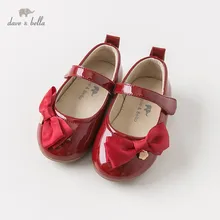 DB10951 Dave Bella/весенне-осенняя кожаная обувь с красным бантом для маленьких девочек; Брендовая детская обувь