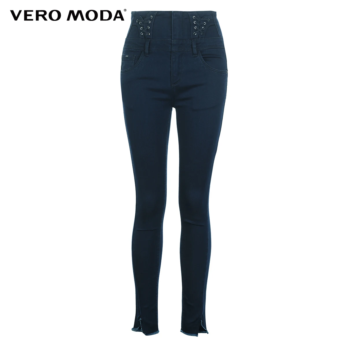 Vero Moda женские Стрейчевые джинсы с высокой талией на шнуровке | 318349575