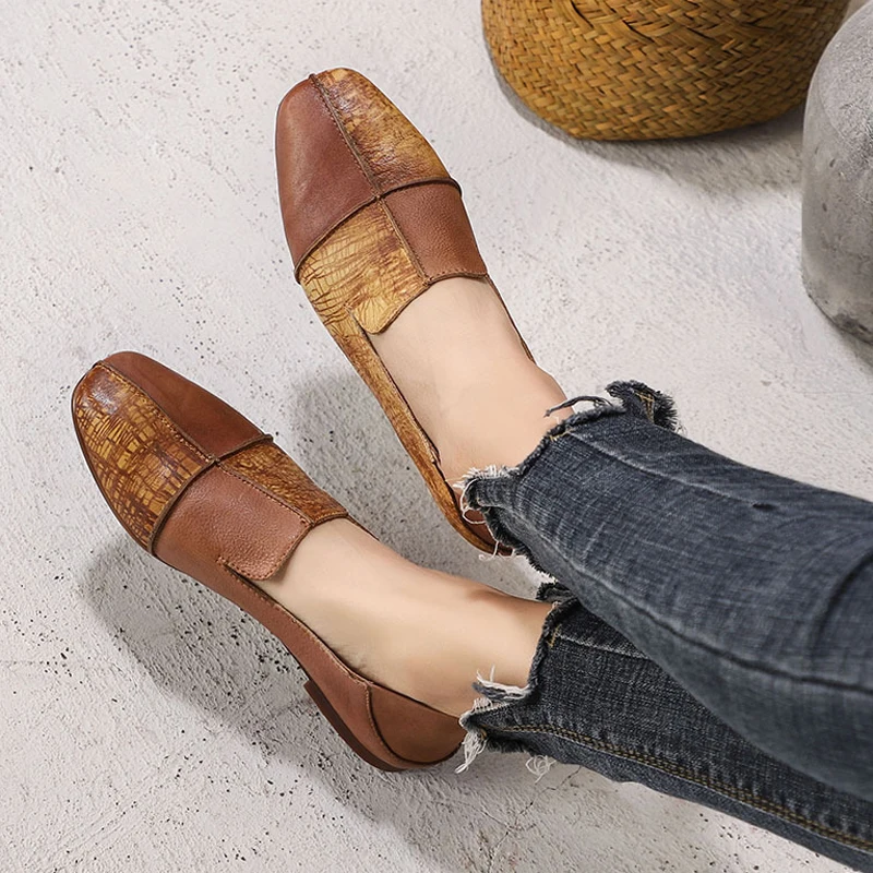 

Artdiya Spring and Summer 2019 New Flat Women Shoes Round Toe Handmade Genuine Leather Hand-painted Comfortable Flats H907-562