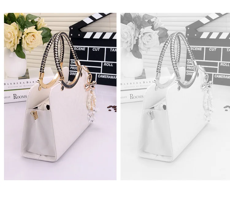 couro famosa marca designer feminino tote tricô