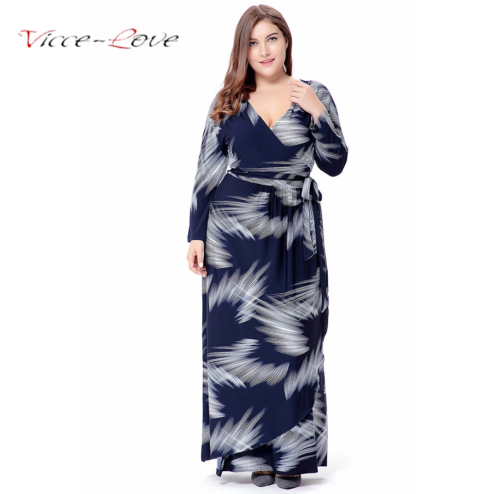 XL 6XL Large Size Dresses 2018 Spring Long Dress Big Size Elegant