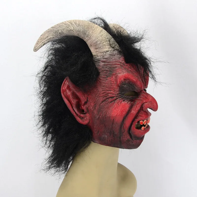 Tanie Pazur czerwony rogaty owca maska diabła pazur straszny ostra maska na przyjęcie Halloween Masquerade maska dla dorosłych na imprezę cosplay kostium czerwony