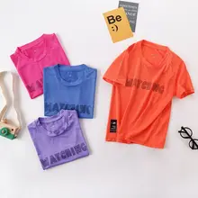 Summer Sports Girls Boys T-shirts Children Top Tees Fast Drying Elasticity Hygroscopic Anti-UV Outfits For 4-13 Years old