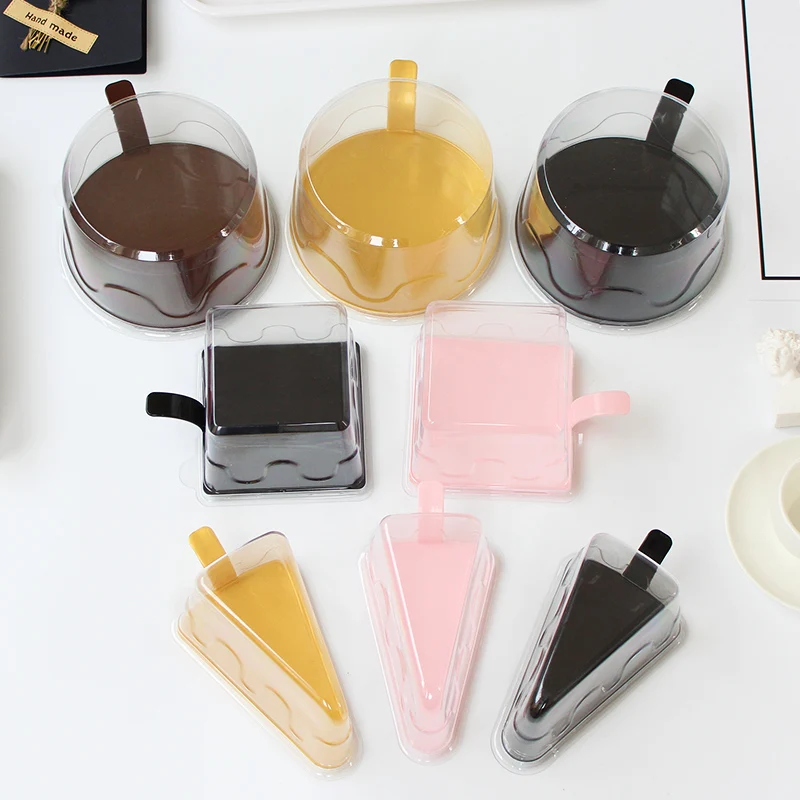 

40pcs Cake packing boxes 4 inch 6 inch transparent cheese cheese cake box round mousse box plastic package box