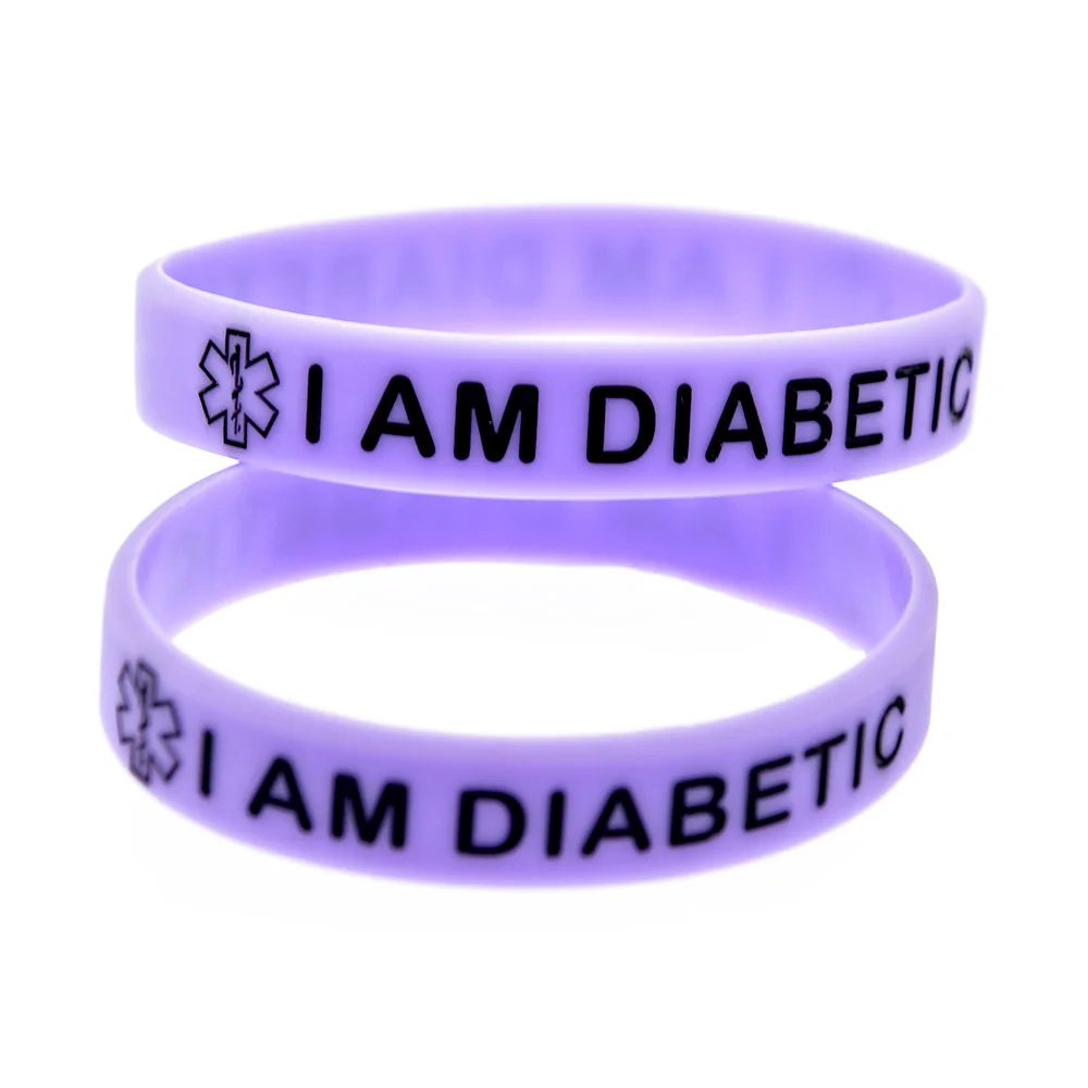 OBH 1 шт. Debossed I am Diabetic силиконовый браслет для экстренной ситуации