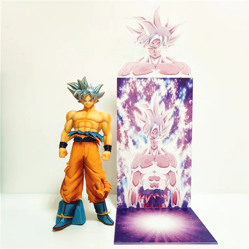 Dragon Ball Z Goku Ultra Instinct фигурка игрушки Dragon Ball Супер Сон Гоку фигурка с акриловым бюстом база Figura - Цвет: Черный