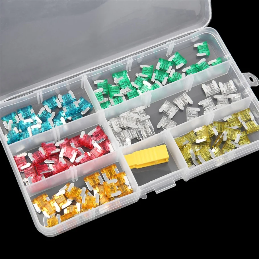 EDFY 120 pcs Low Profile Mini Size Blade Fuse Assortment Set Auto Car