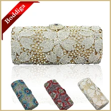 Blume Kupplungen für Frauen Luxus Kristall Strass Abendtaschen Dame Frauen Lange Gold-Vintage Design DHL Freies Schiff